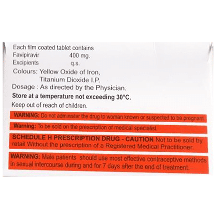 Fabihenz 400 Tablet – Favipiravir (400mg) 400 mg by La Renon Healthcare Pvt Ltd