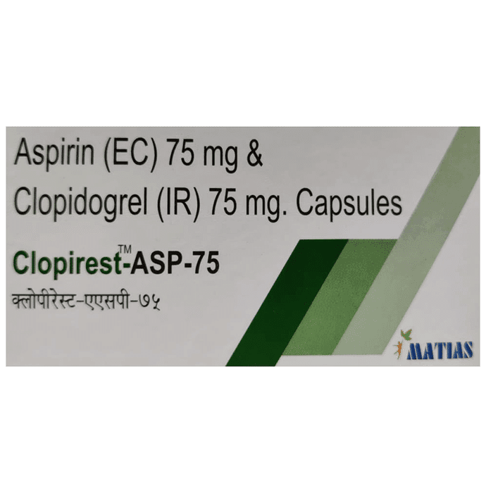 Clopirest-ASP 75 Capsule IR – 109745b2-948d-40a2-b94d-72229759980a by Matias Healthcare Pvt Ltd — photo 1 of 2
