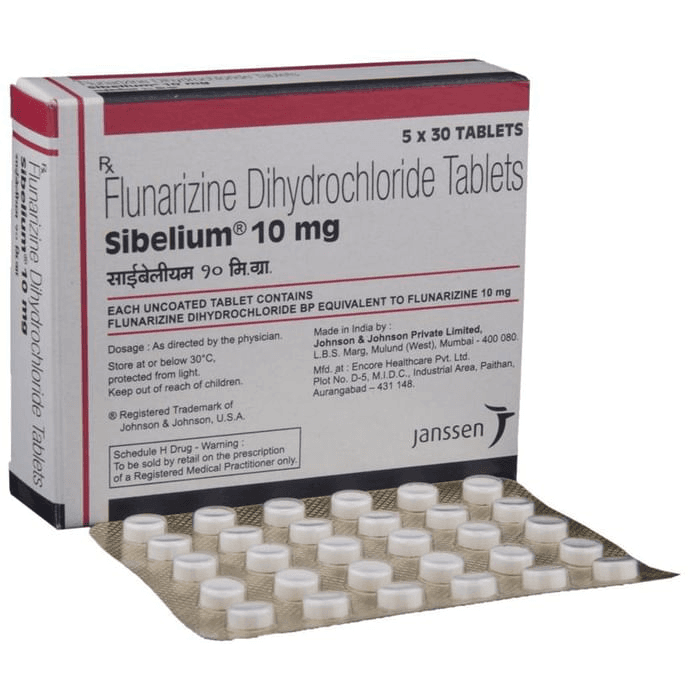 Sibelium 10mg Tablet – Flunarizine (10mg) 10 mg by Janssen Pharmaceuticals — photo 1 of 6