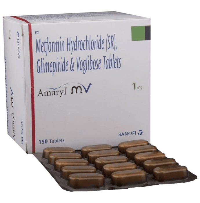 Amaryl MV 1mg Tablet SR – Glimepiride (1mg) 1 mg by Sanofi India Ltd — photo 1 of 6