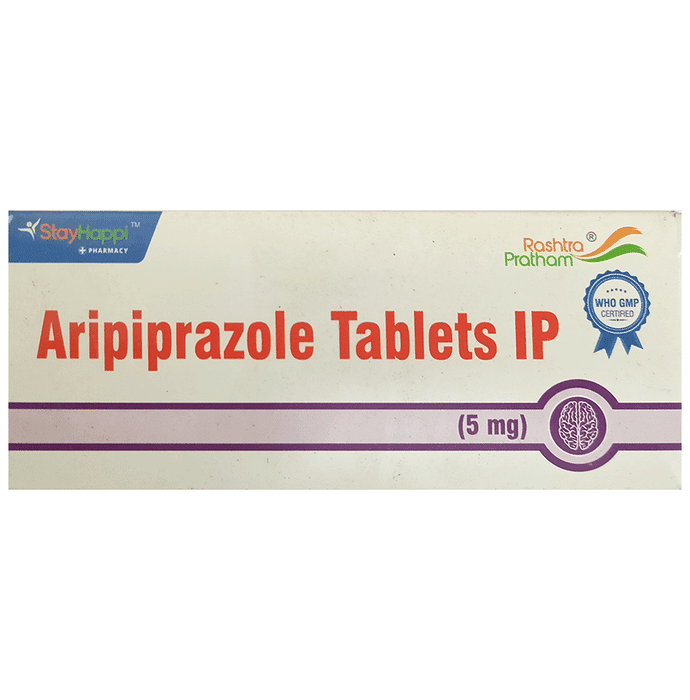 StayHappi Aripiprazole 5mg Tablet – Aripiprazole (5mg) 5 mg by Sarvagunaushdhi Pvt Ltd — photo 1 of 2