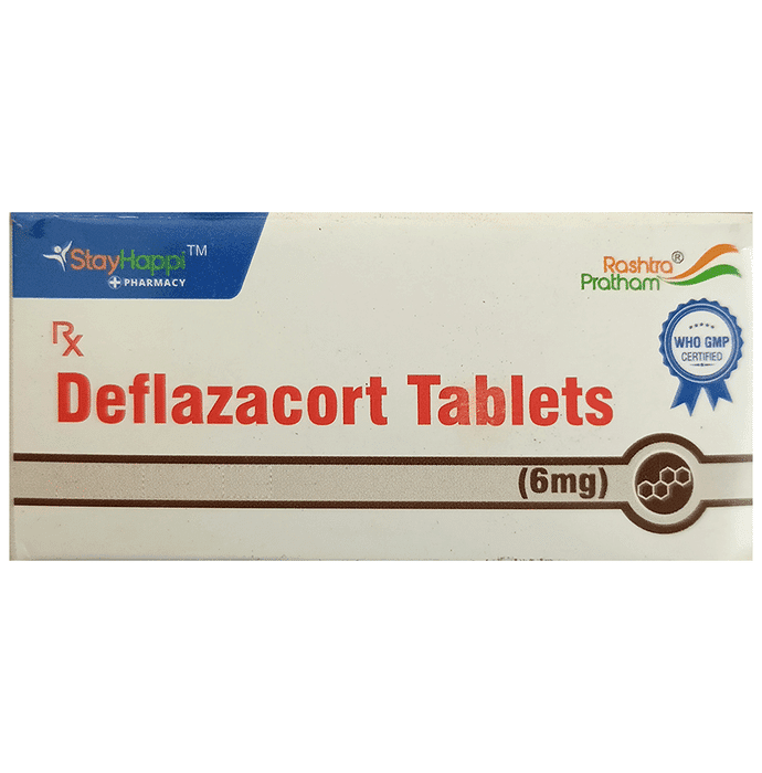 StayHappi Deflazacort 6mg Tablet – StayHappi Deflazacort 6mg Tablet by Sarvagunaushdhi Pvt Ltd — photo 1 of 2