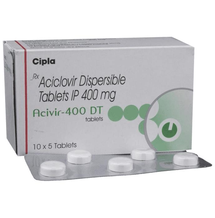 Acivir 400 DT Tablet – Acyclovir (400mg) 400 mg by Cipla Ltd — photo 1 of 6