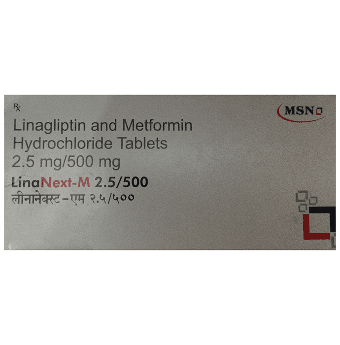 Linanext-M 2.5/500 Tablet – Metformin (500mg) 500 mg by MSN Laboratories — photo 1 of 2
