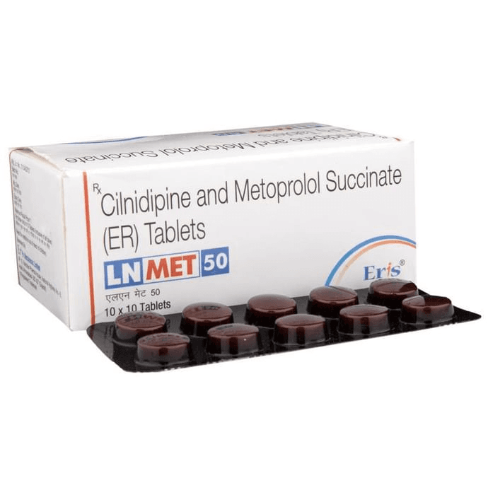 LN Met 50 Tablet ER – Cilnidipine (10mg) 50 mg by Eris Lifesciences Ltd — photo 1 of 6