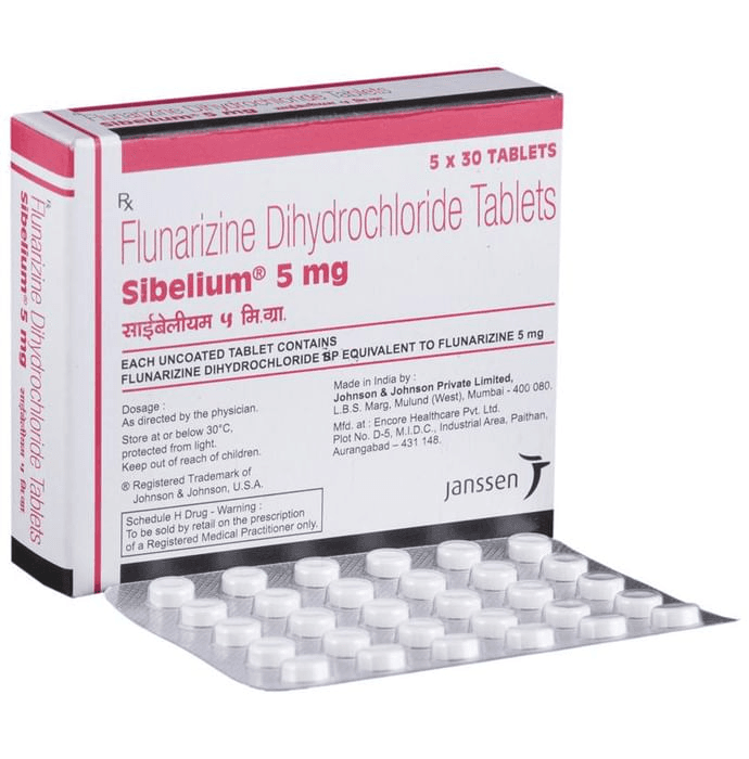 Sibelium 5mg Tablet – Flunarizine (5mg) 5 mg by Janssen Pharmaceuticals — photo 1 of 6
