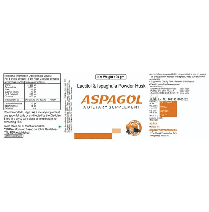 Aspagol Powder Husk Orange – 858ec507-70ae-4ec2-bbca-2047f14afd6d by Aspen Pharmaceuticals — photo 1 of 2