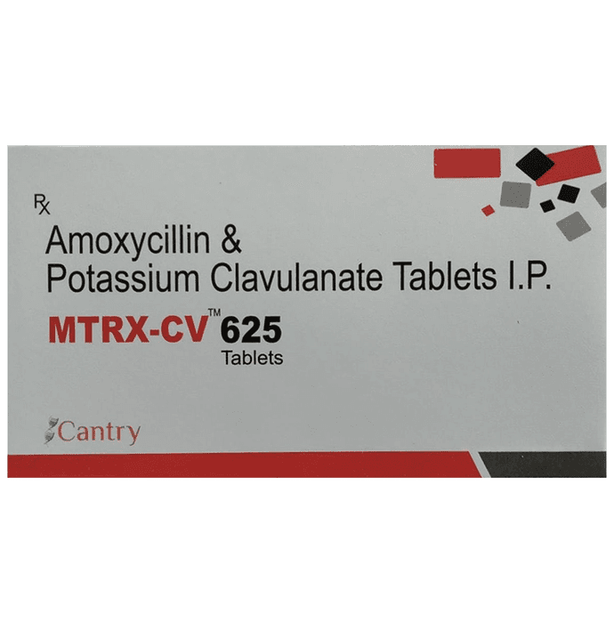 Mtrx-CV 625 Tablet – Amoxycillin (500mg) 625 mg by Cantry Medico Pvt Ltd — photo 1 of 2