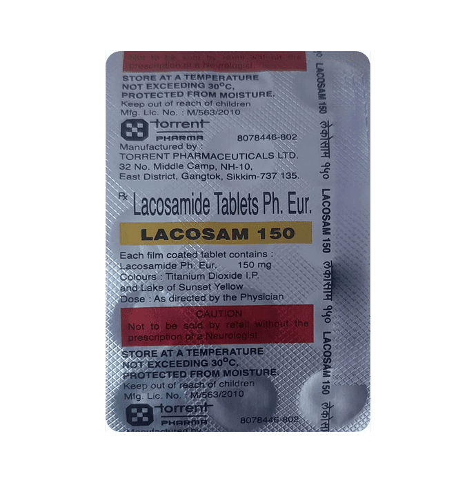 Lacosam 150 Tablet – Lacosamide (150mg) 150 mg by Torrent Pharmaceuticals Ltd — photo 1 of 2
