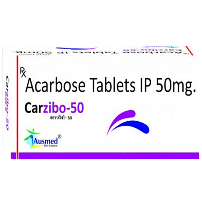 Carzibo 50 Tablet – Acarbose (50mg) 50 mg by Care Formulation Labs Pvt Ltd — photo 1 of 2
