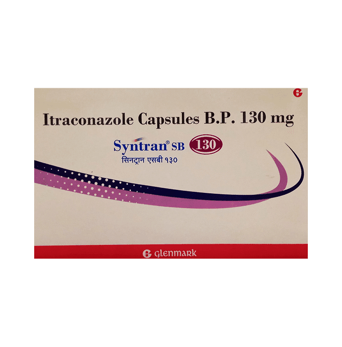 Syntran SB 130 Capsule – Itraconazole (130mg) 130 mg by Glenmark Pharmaceuticals Ltd — photo 1 of 2