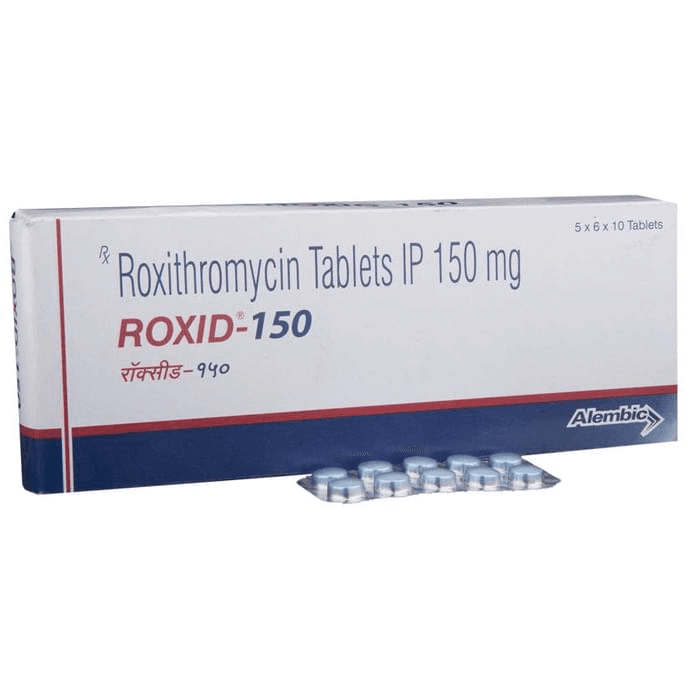 Roxid 150 Tablet – Roxithromycin (150mg) 150 mg by Alembic Pharmaceuticals Ltd — photo 1 of 6