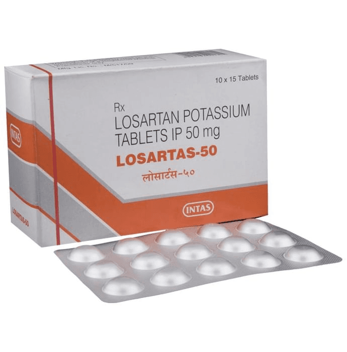Losartas 50 Tablet – aaa9f50c-1237-4689-8a73-a66d59bbf5ee by Intas Pharmaceuticals Ltd — photo 1 of 6