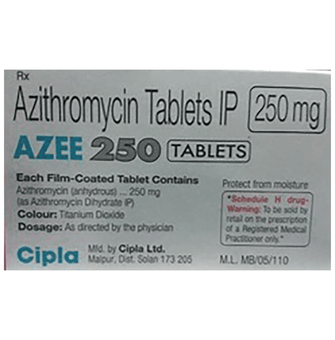 Azee 250 Tablet – Azithromycin (250mg) 250 mg by Cipla Ltd — photo 1 of 2