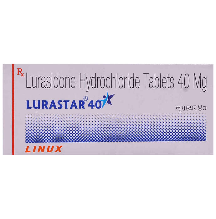Lurastar 40mg Tablet – Lurasidone (40mg) 40 mg by Linux Laboratories — photo 1 of 2