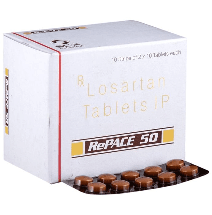 Repace 50 Tablet – Losartan (50mg) 50 mg by Sun Pharmaceutical Industries Ltd — photo 1 of 6