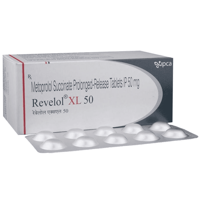 Revelol XL 50 Tablet – Metoprolol Succinate (47.5mg) 50 mg by Ipca Laboratories Ltd — photo 1 of 6