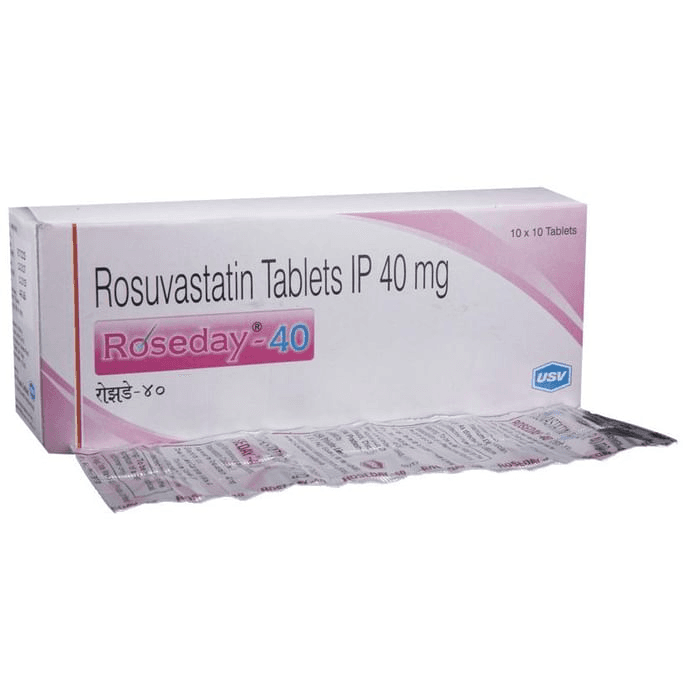 Roseday 40 Tablet – Rosuvastatin (40mg) 40 mg by USV Ltd — photo 1 of 5