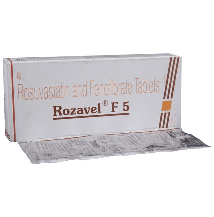 Rozavel F 5 Tablet – Fenofibrate (160mg) 5 mg by Sun Pharmaceutical Industries Ltd — photo 1 of 5
