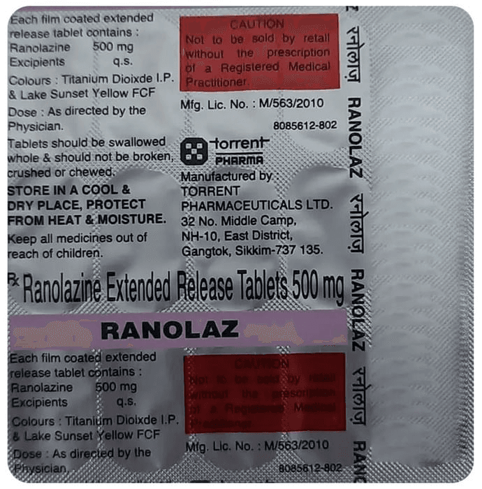 Ranolaz 500 Tablet ER