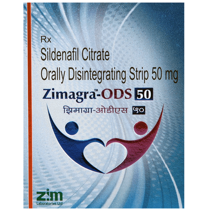 Zimagra-ODS 50 Orally Disintegrating Strip – Sildenafil (50mg) 50 mg by Zim Laboratories Limited — photo 1 of 2