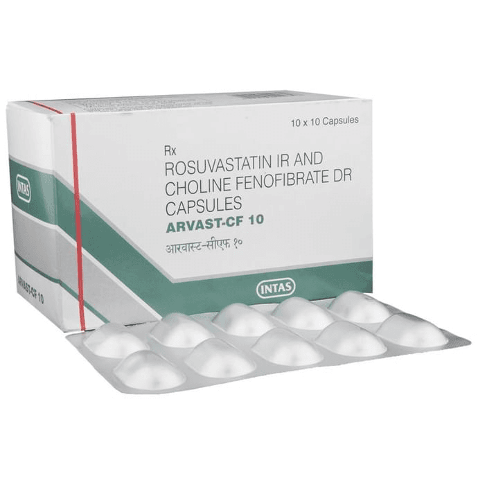 Arvast-CF 10 Capsule DR – Fenofibrate (135mg) 10 mg by Intas Pharmaceuticals Ltd — photo 1 of 6
