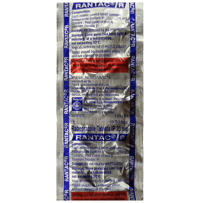 Rantac R Tablet – 0749711a-e138-4716-9ace-1e9357922be8 by J B Chemicals and Pharmaceuticals Ltd