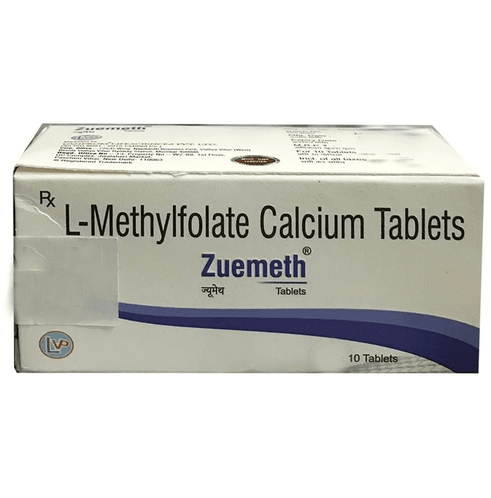 Zuemeth Tablet – L-Methyl Folate Calcium (7.5mg) by Vanprom Lifesciences Pvt Ltd — photo 1 of 2