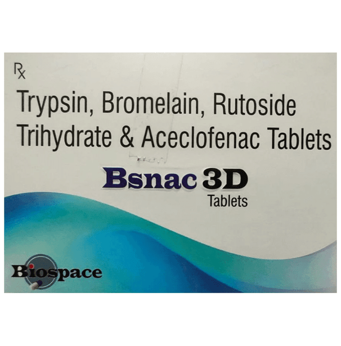 Bsnac 3D Tablet – Trypsin (48mg) by Biospace Lifesciences Pvt Ltd — photo 1 of 2